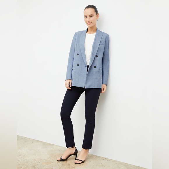 MM Lafleur Blue Structured Stretch Trouser Pants Sz 4 - Picture 13 of 13